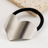 GLOSSY METAL HEART GEOMETRIC ELASTIC HAIR TIE_CWAHA6250