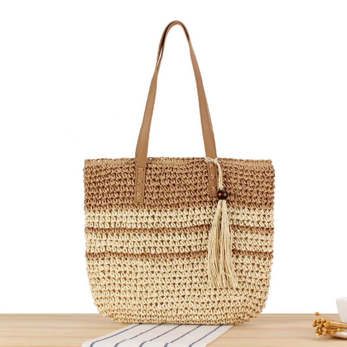 2024 NEW STYLE STRIPED ARMPIT STRAW BAG_CWAB2027