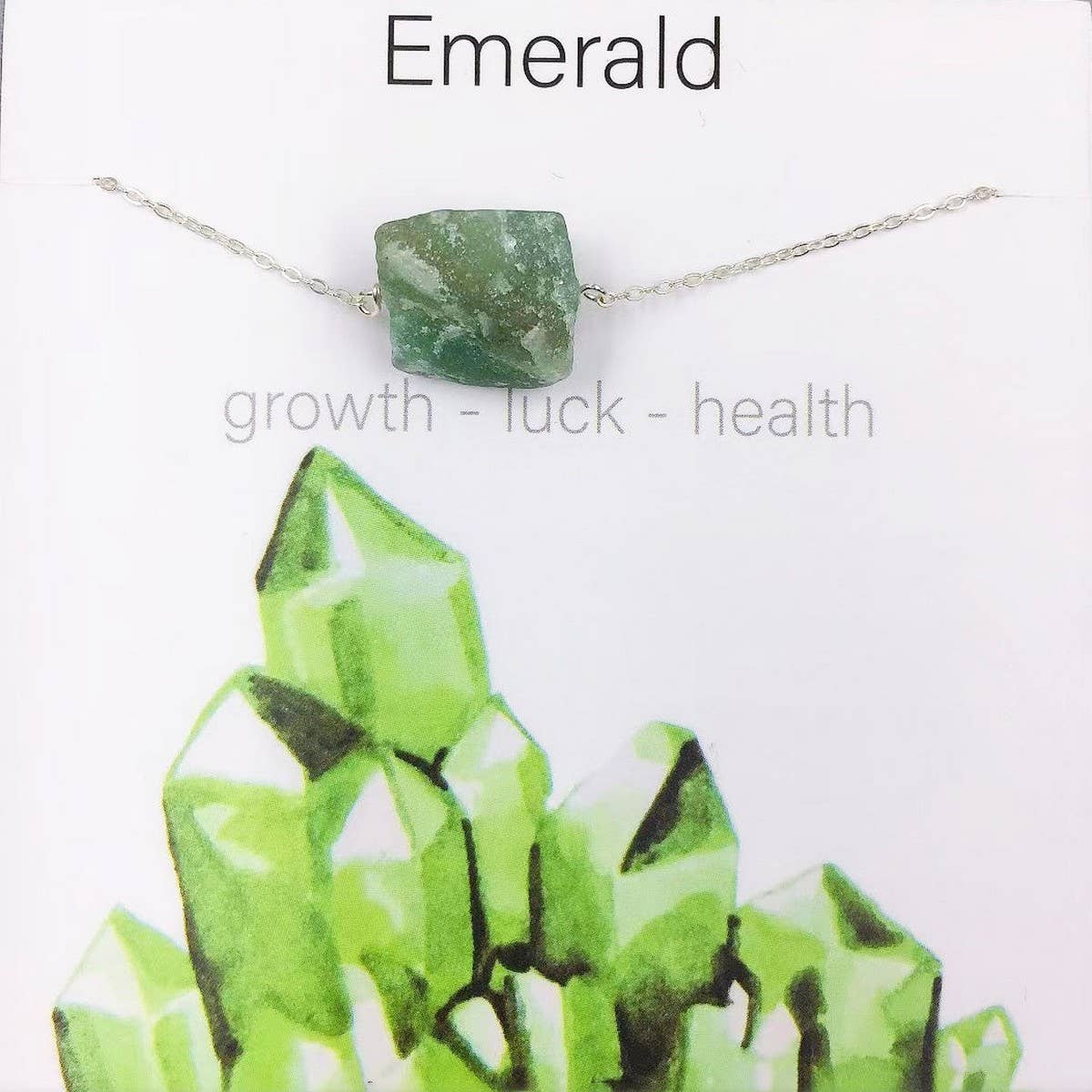 NATURAL CRYSTAL PENDANT NECKLACE WITH CARD_CWAJE1052