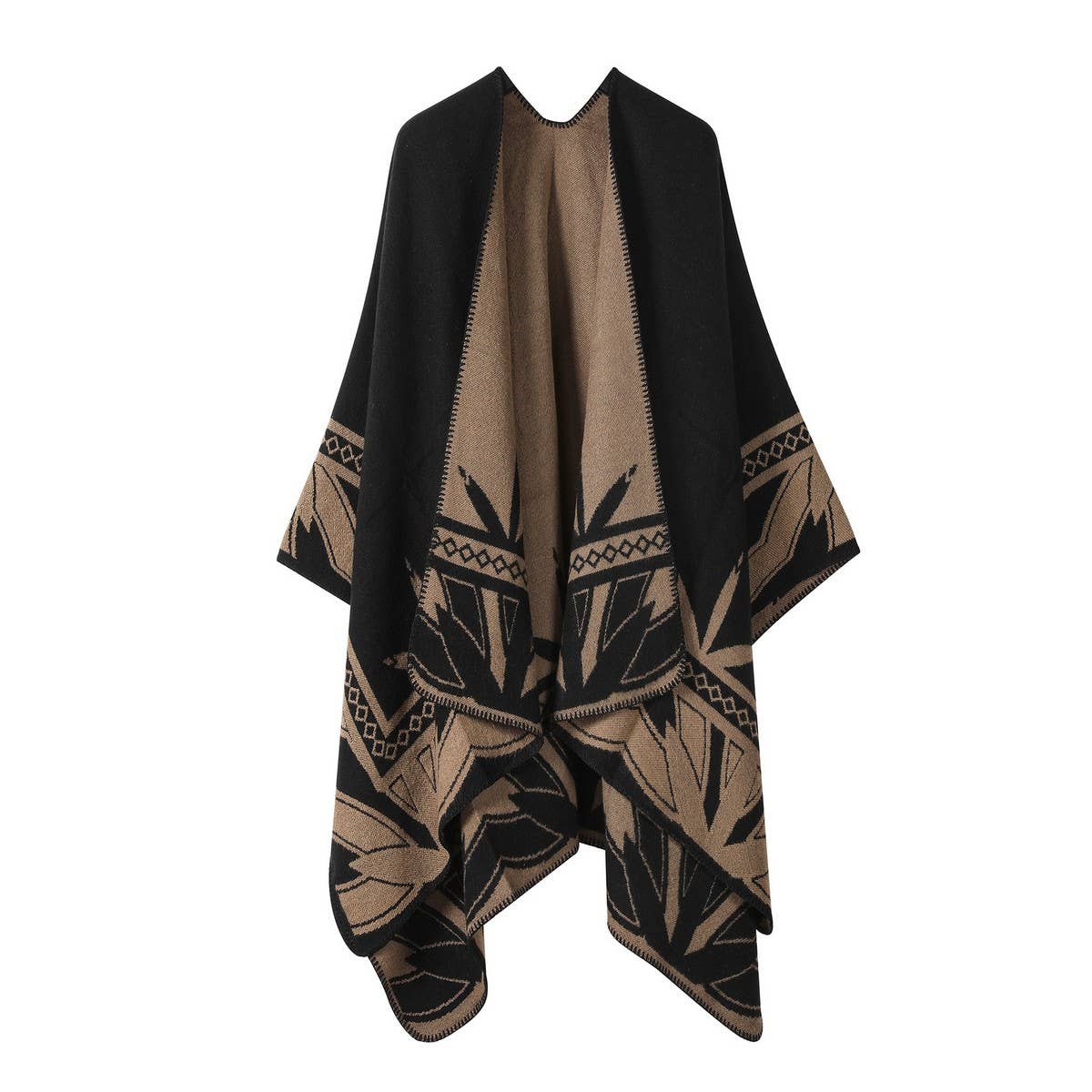 Wear Faux Cashmere Cape Scarf Shawl_Cwasc2212