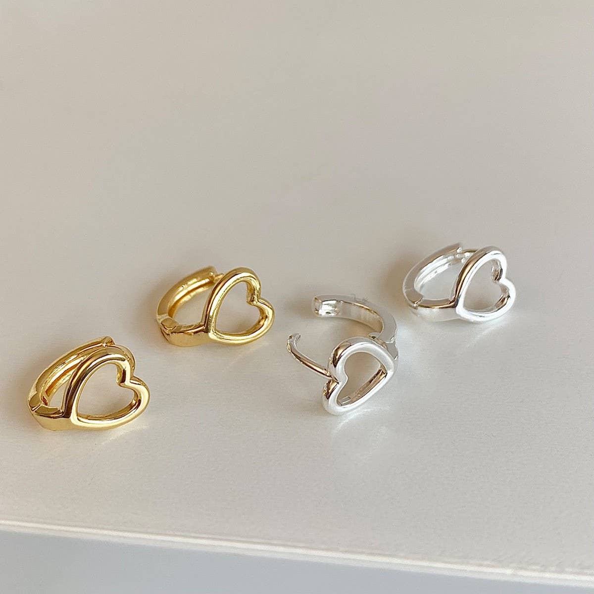 Valentines Day Simple Hollow Heart Earrings