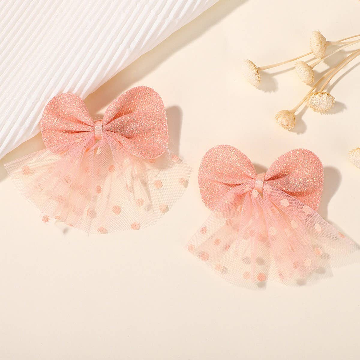 STYLISH DOUBLE LAYER MESH BOW HAIR CLIP FOR KIDS_CWAHA6715