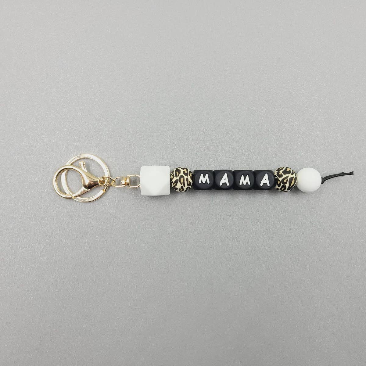 MAMA LETTER SILICONE BEAD KEYCHAIN_CWAJE1063