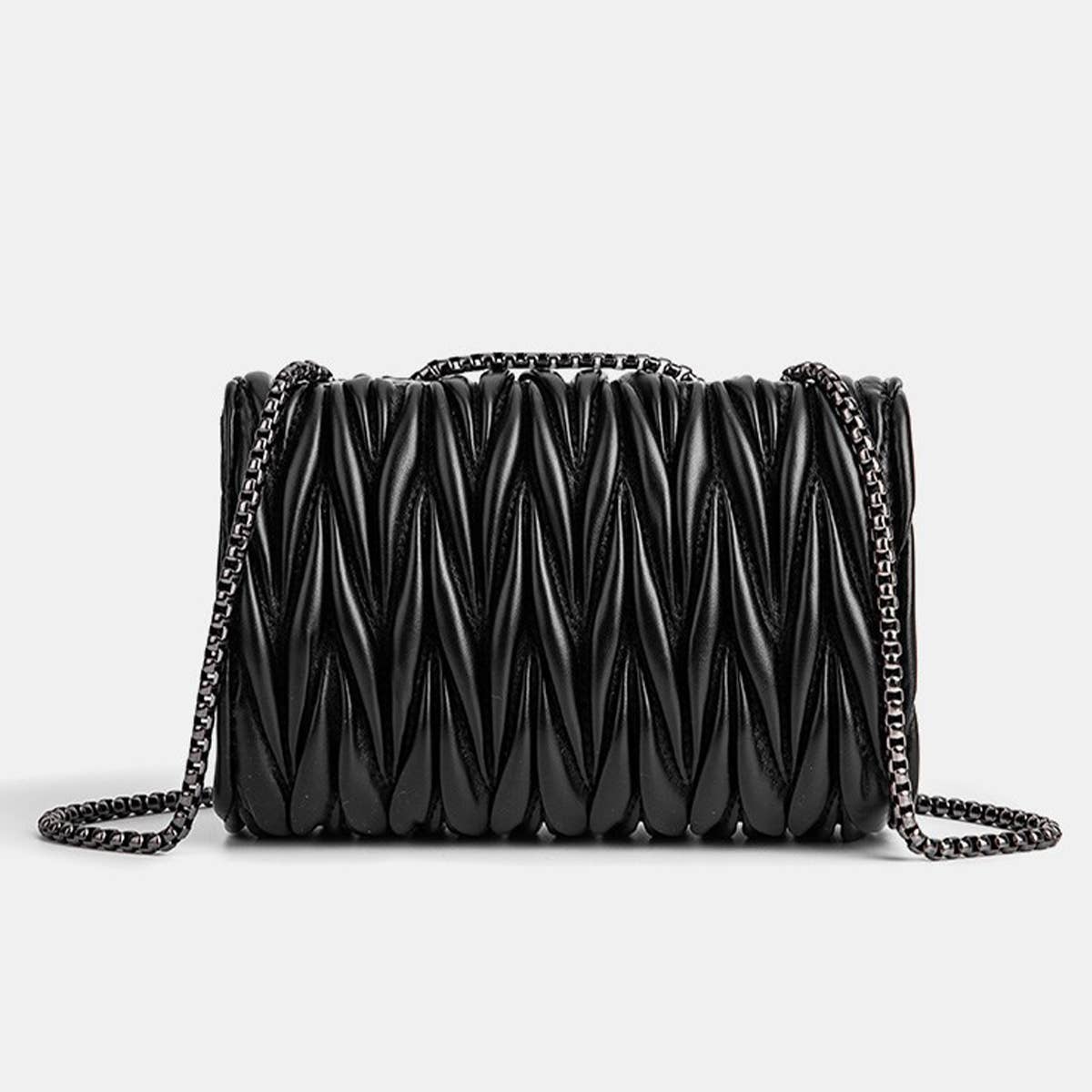 PLEATED CHAIN BAG ONE SHOULDER CROSSBODY BAG_CUAB0164