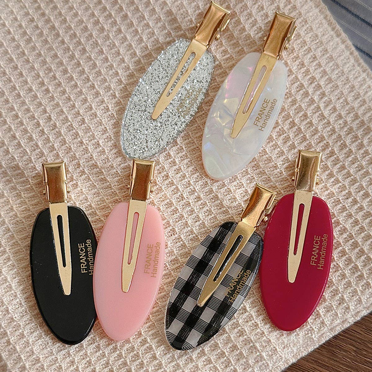 Sweet Oval Hair Clip Side Bang Barrette_Cwaha08289
