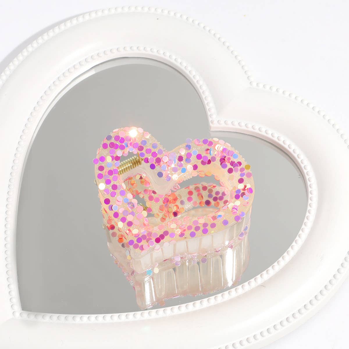 HEART STAR GLITTER HAIR CLAW SWEET BACK BUN CLIP_CWAHA2315