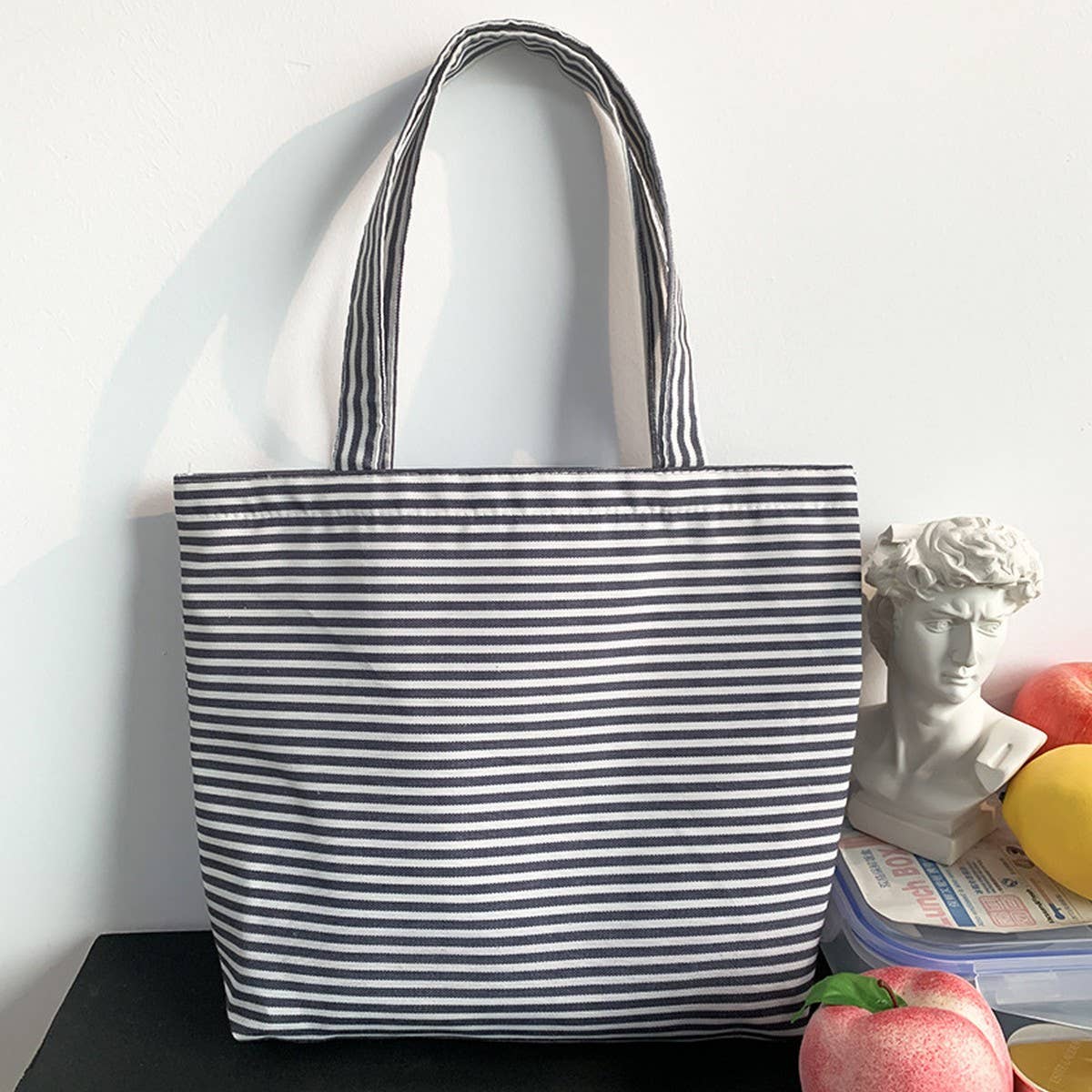 CANVAS TOTE BAGS WITH FRESH FLORAL PLAID_CWAB2047