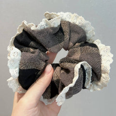 GENTLE RETRO PLAID LARGE COLO HAIR SCRUNCHIES_CWAHA2824