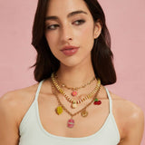 Trendy Titanium Steel Necklace With Fruit Charms_Cwmm8835