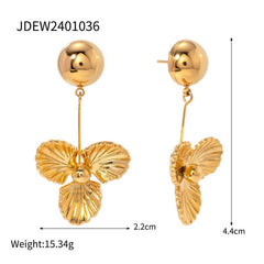STAINLESS STEEL THREE PETAL FLOWER EARRINGS_CWASC1680