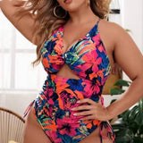 LARGE SIZE HOLLOW ONE PIECE BIKINI SWIMSUIT_CWMW0600