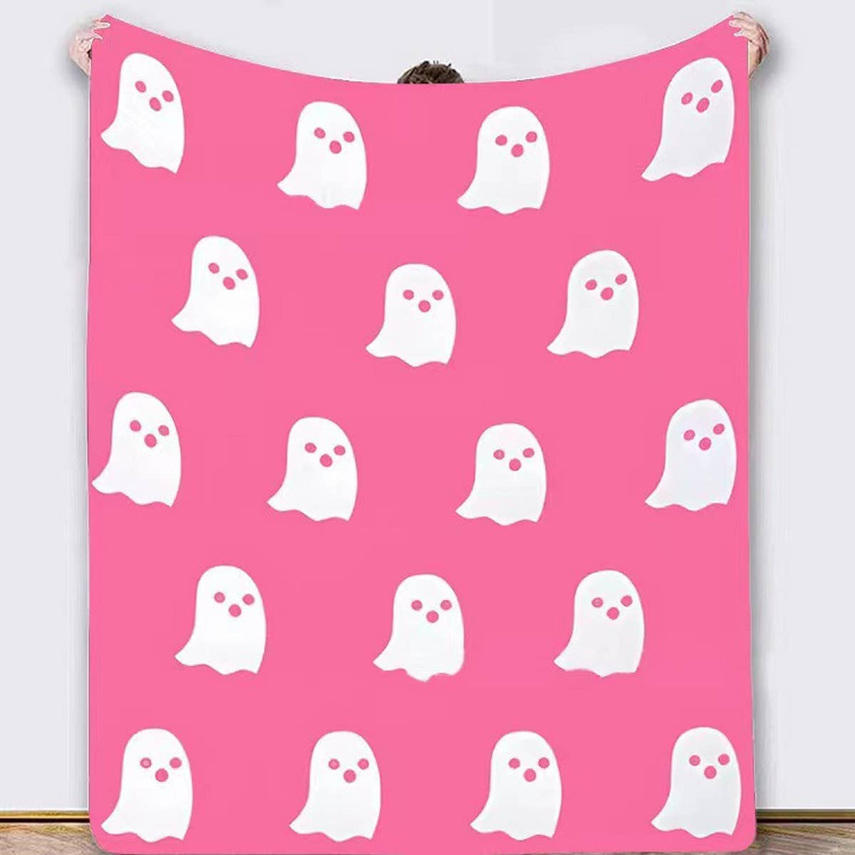 GHOST KNITTED JACQUARD BLANKET COVER BLANKET_CWMM0318