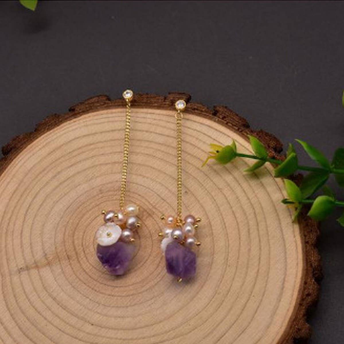 SIMPLE AND VERSATILE HIGH END PURPLE EARRINGS_CWAJE3771