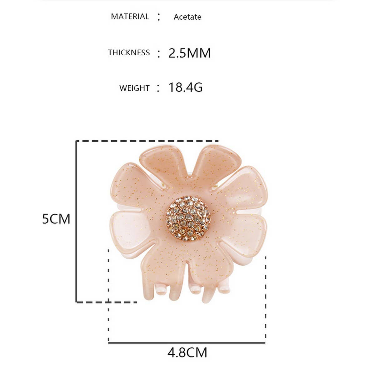 FASHION GOLD POWDER ACETATE FLOWER CLIP SHARK CLIP_CWAHA4259