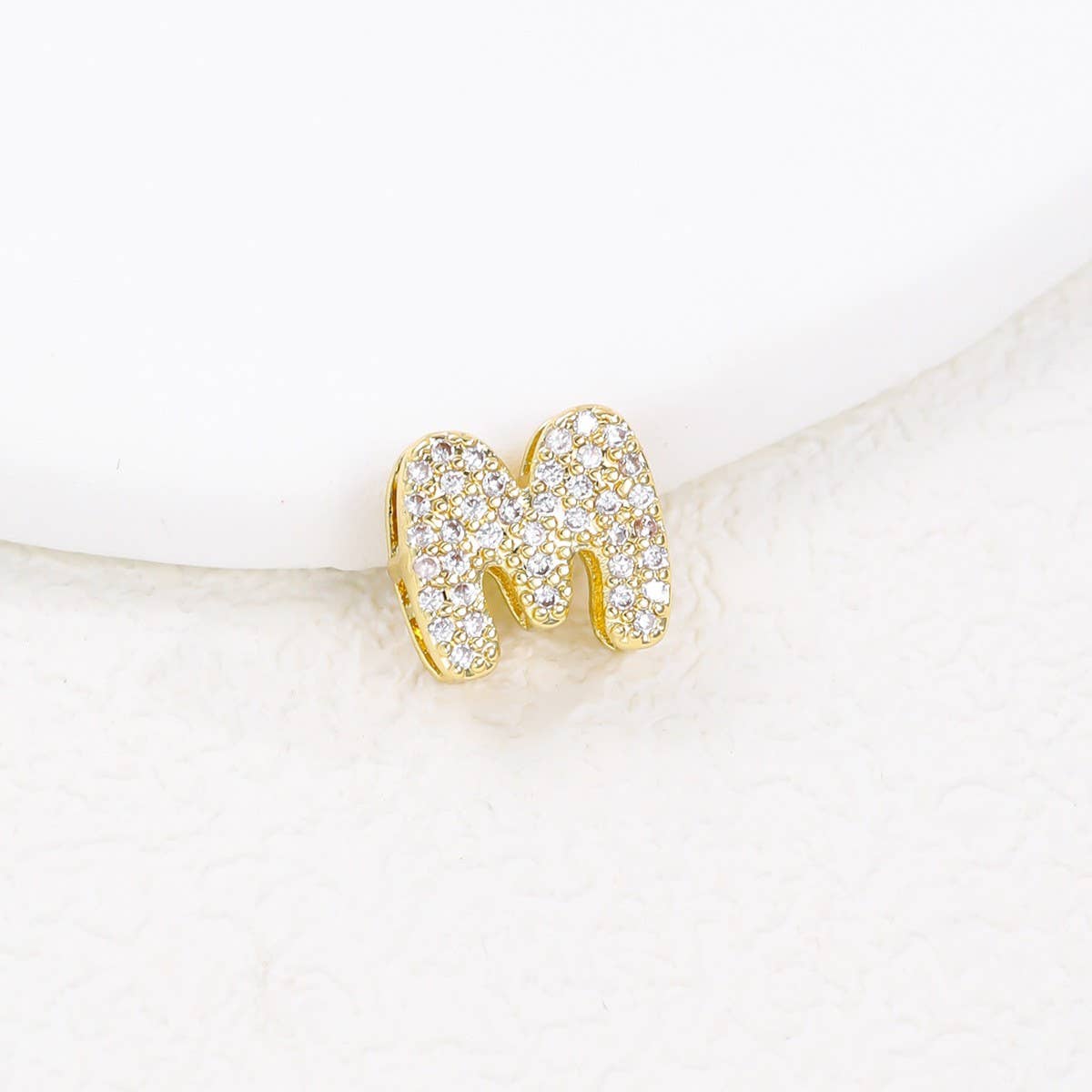 Tiny Zirconia Pendant 26 Letters Necklace_Cwmm5863