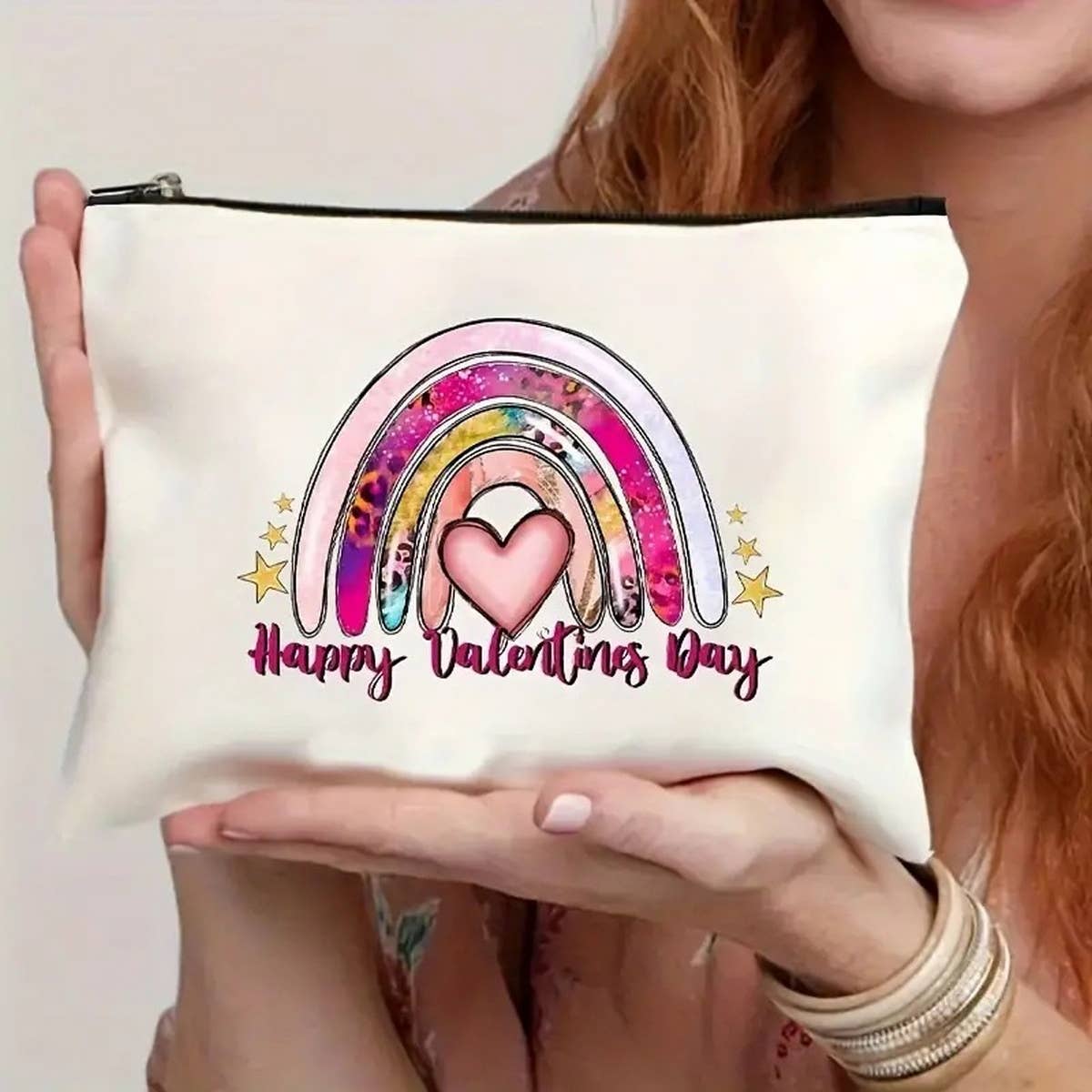 RAINBOW LOVE DOUBLE SIDED PRINTED COSMETIC BAG_CWAB1781