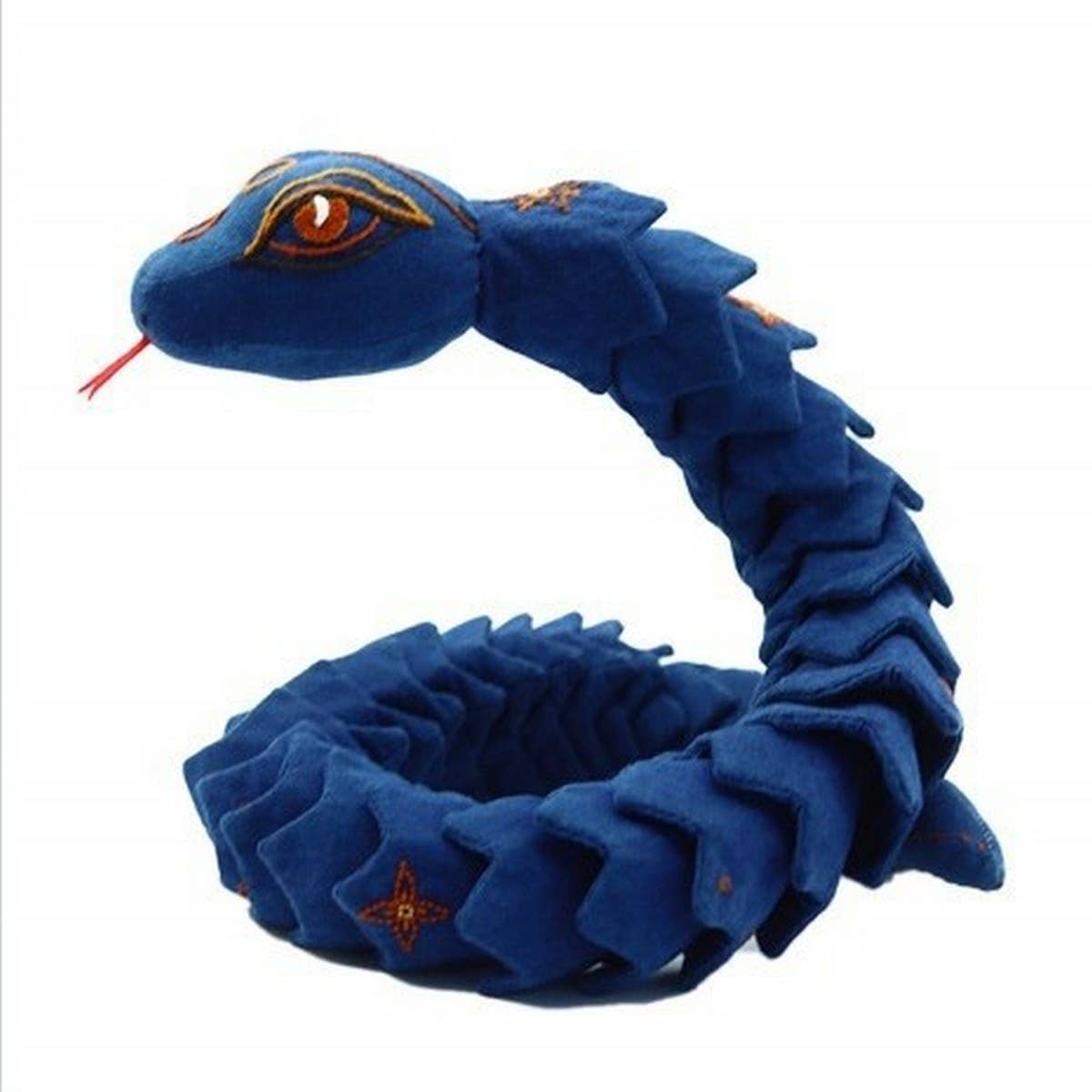 HANDMADE INDIGO DYED EMBROIDERED SNAKE PLUSH_CWMM6059