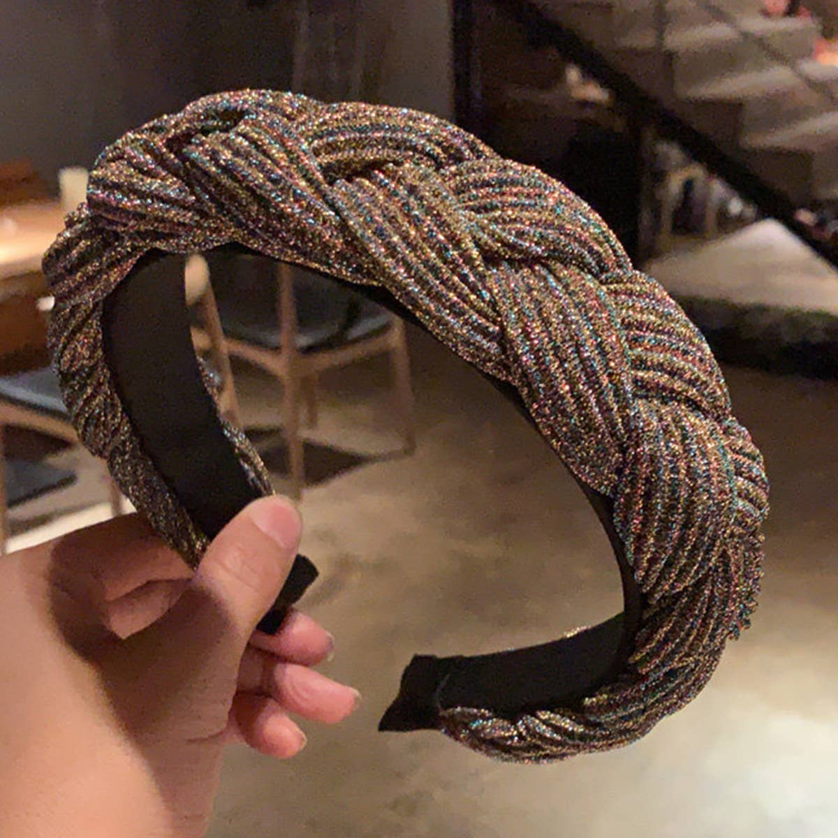 FASHION MULTICOLOUR WEAVE DETAIL HAIR HOOP_CWAHA0201