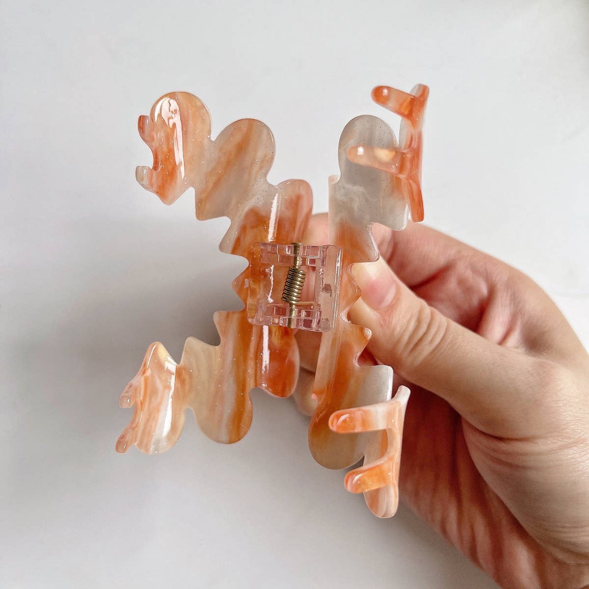 Wavy Flower Acetate Hair Claw, Simple Fresh Clip_Cwaha1328