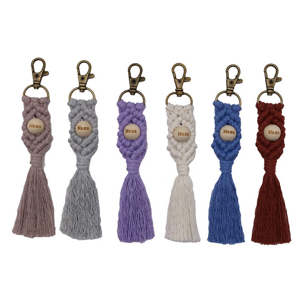LETTER PENDANT COTTON ROPE BRAIDED KEYCHAIN_CWMM1579