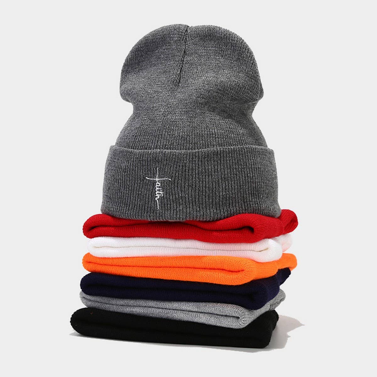 LETTER EMBROIDERY CIRCULAR HIP HOP KNITTED HAT_CWAH2088