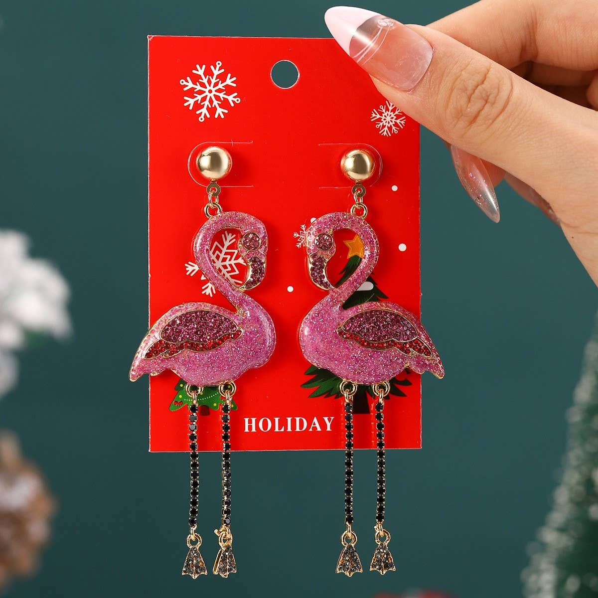 NEW CHRISTMAS CARTOON DIAMOND PENDANT EARRINGS_CWMM2608