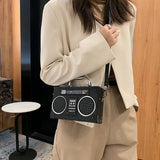 RETRO RADIO BOX SHAPED MESSENGER BAG_CWAB0985