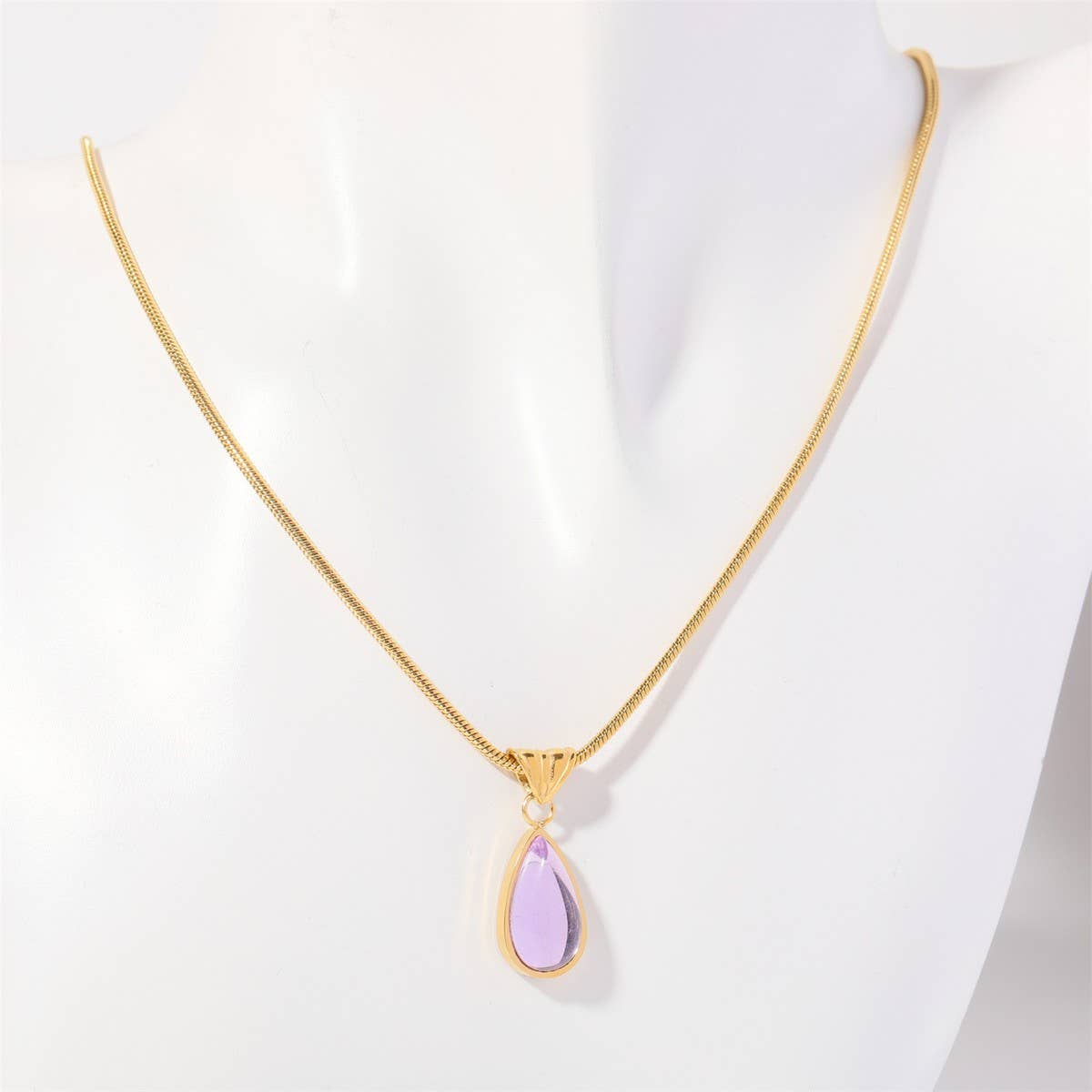 Fashionable Water Drop Blue Ocean Necklace_Cwaje05660