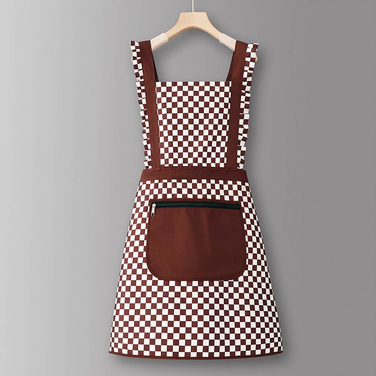 HOUNDSTOOTH SOLID COLOR WATERPROOF WORK APRON_CWMM6792
