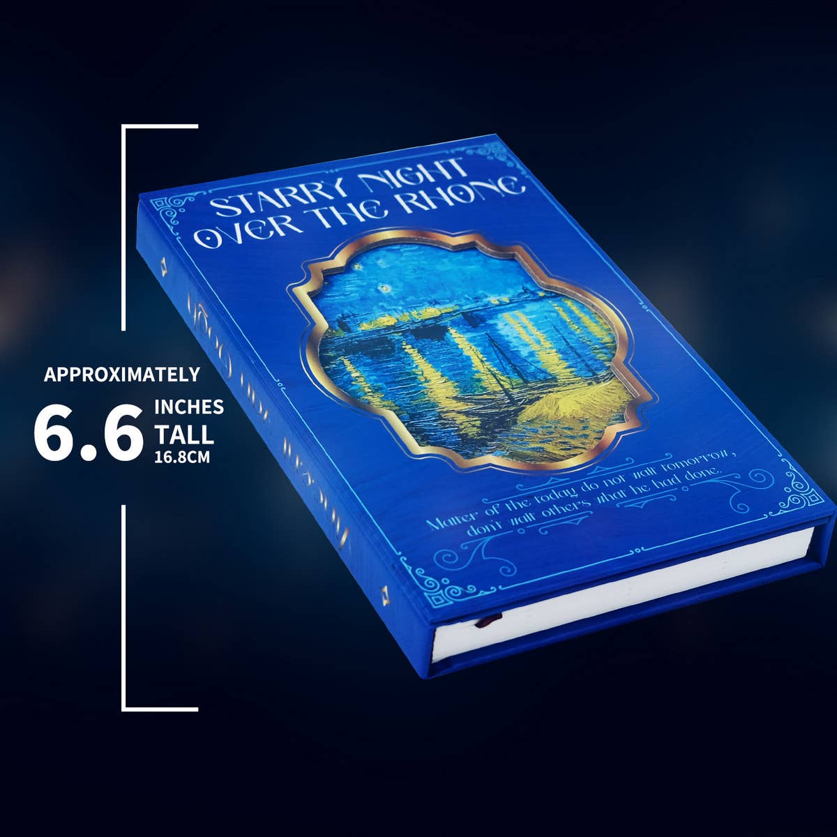 Vintage Oil Painting Star And Moon Blue Notebook_Cwmm1842