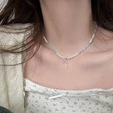 HIGH END LUXURY BOW PENDANT NECKLACE FOR WOMEN_CWAJE3064