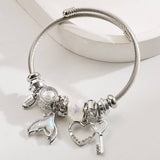 Trendy Stainless Steel Mermaid Tail Heart Bracelet_Cwmm8506