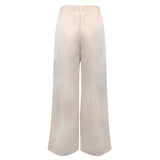 Wide Leg Pants With Half Elastic Waist