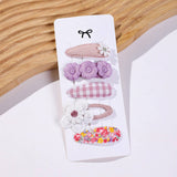 DAISY BB CLIP SET PRINTED CUTE FABRIC CLIPS_CWAHA6701