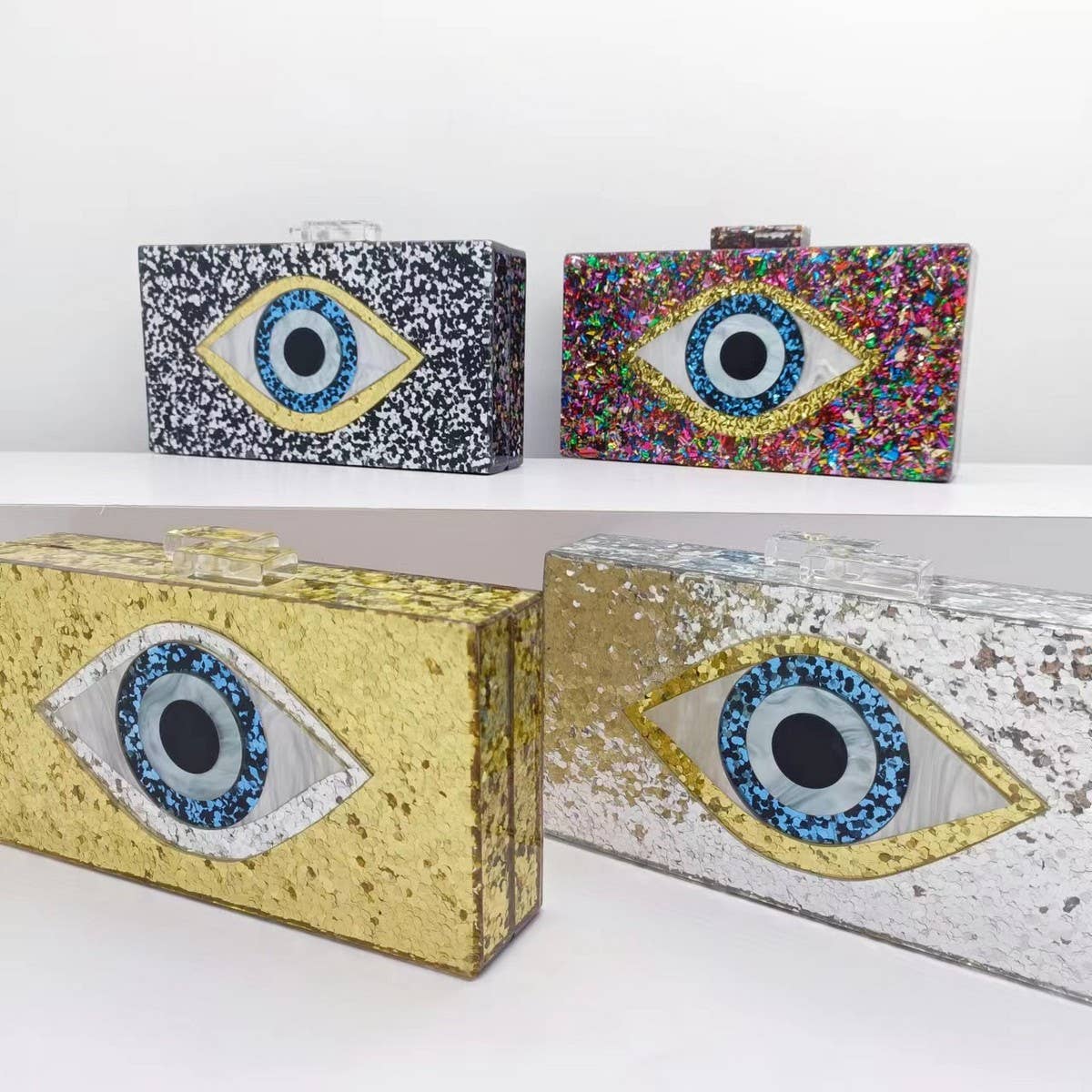 New Acrylic Eye Clutch Wedding Evening Chain Bag_Cwab5898