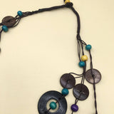Vintage Braided Round Coconut Wood Bead Necklace_Cwmm4733