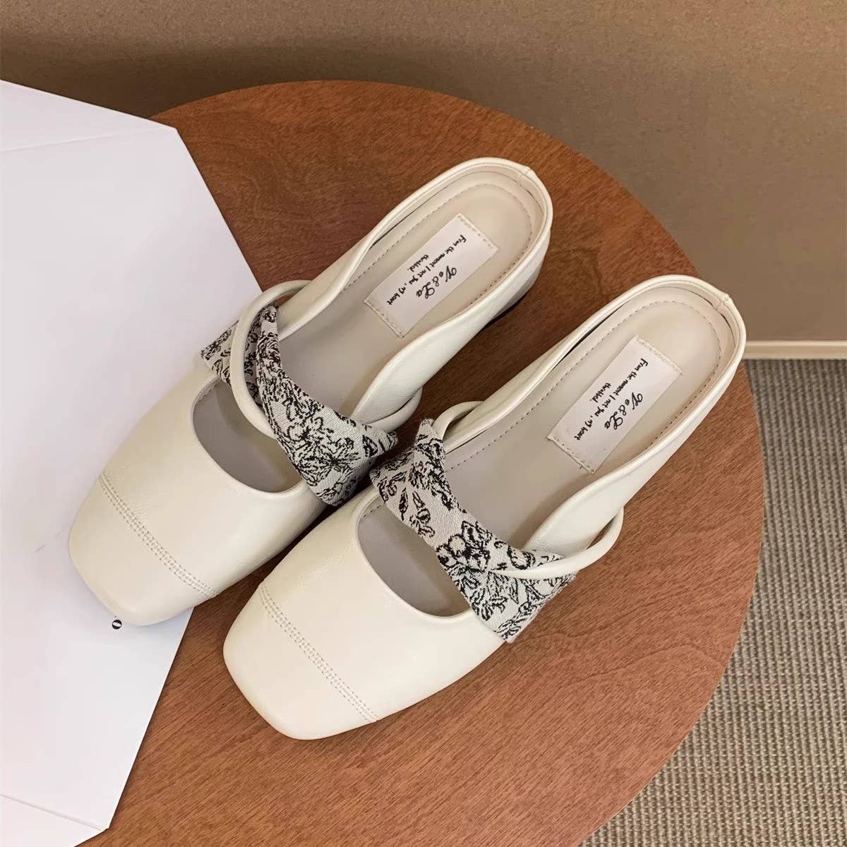 Wedge Heel Mary Jane Mules For Women