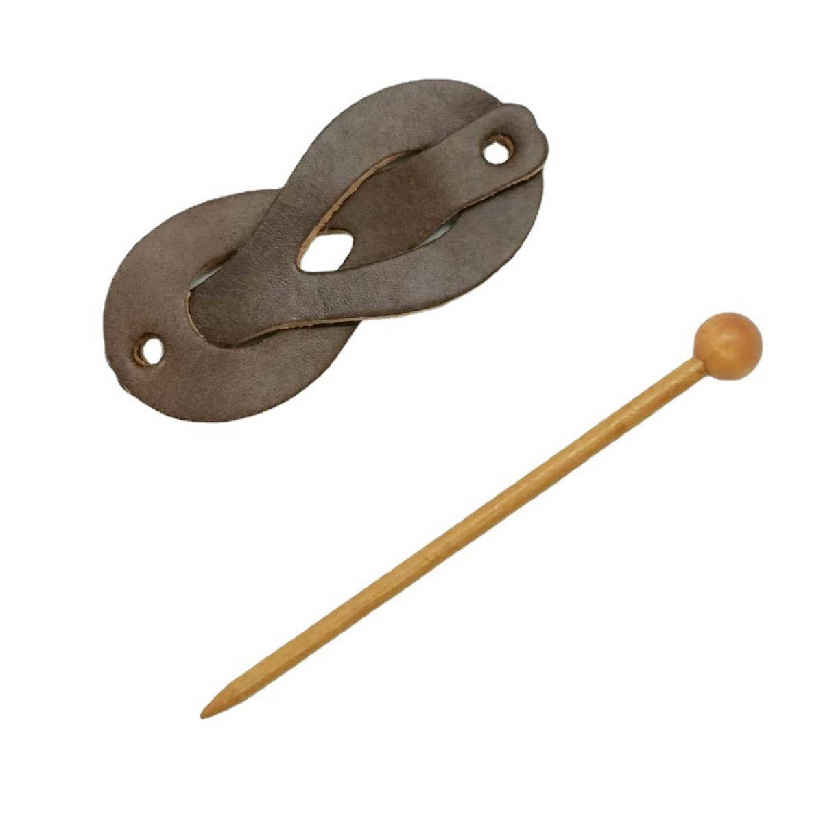 Vintage 8-Shape Hairpin In Crazy Horse Leather