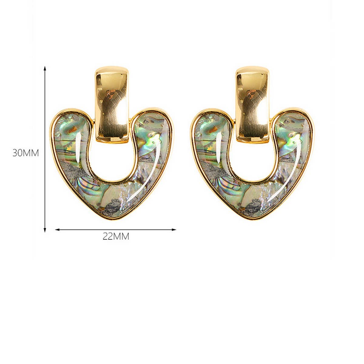 ABALONE SHELL HEART PENDANT EARRINGS_CWMM4302