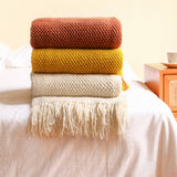 SOFT AND WARM KNIT TASSEL BLANKET FOR BED SOFA_CWMM0186