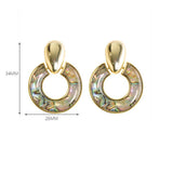 INLAID NATURAL ABALONE HOOP EARRINGS_CWMM4339