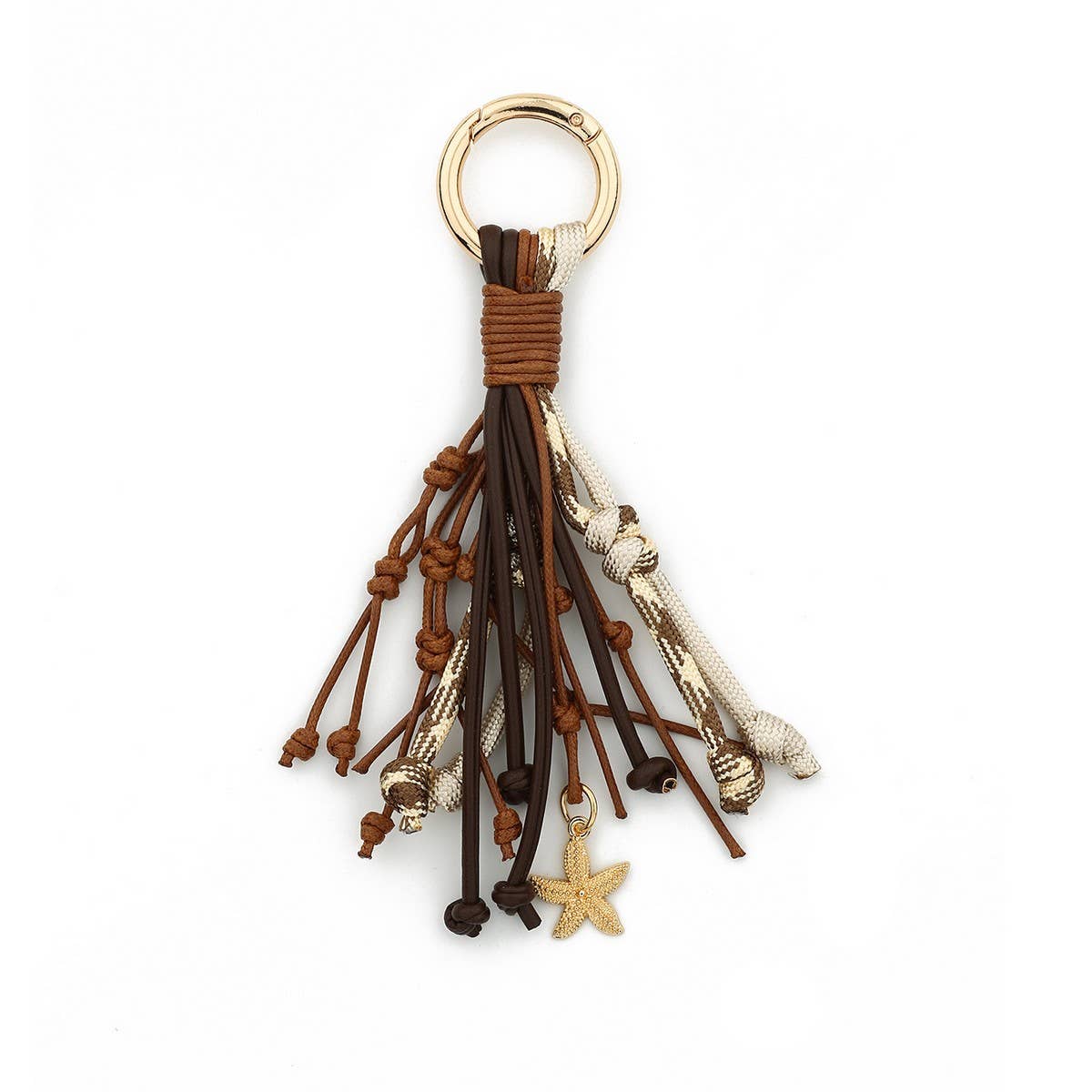 Womens Leather Tassel Bag Charm With Keychain_Cuab00437