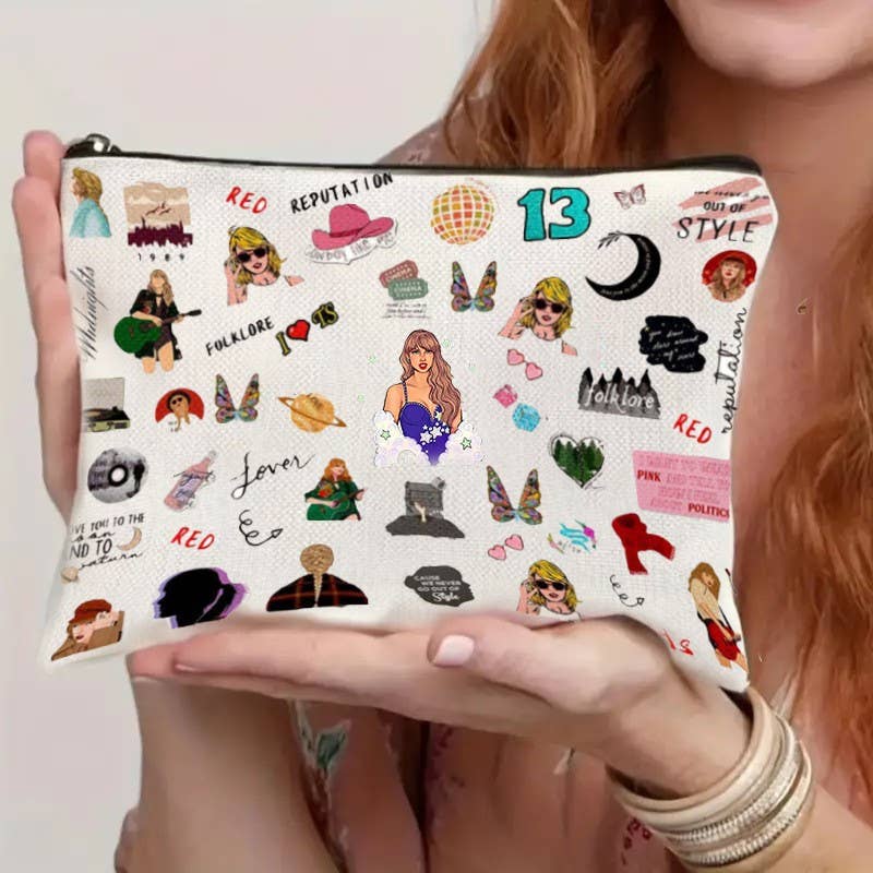 POP MUSE PRINT WATERPROOF MAKEUP ZIP BAG_CWAB1778