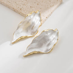 Vintage Leaf Enamel S925 Stud Earrings_Cwaje05899