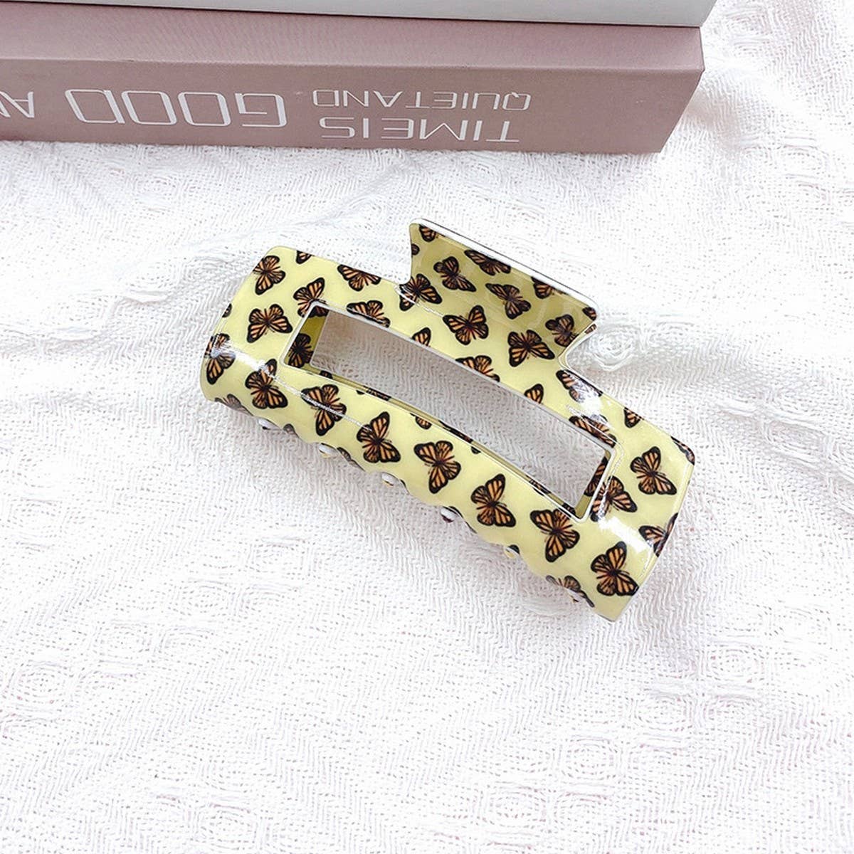 Cwaha1395_French Vintage Square Butterfly Hair Claw Clip