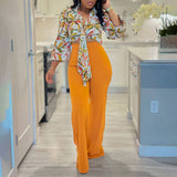 PRINTED SHIRT TOP WIDE LEG PANTS TWO PIECE SET_CWSTB1143