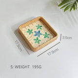 RATTAN COLORFUL SHELL CREATIVE HANDMADE FRUIT PLATE_CWMM4422