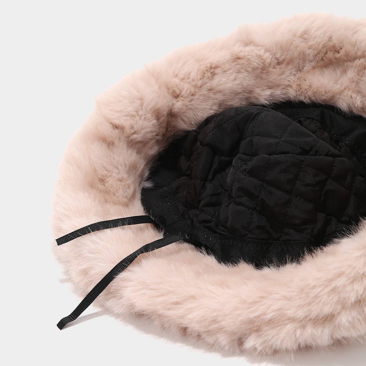 Faux Mink Plush Bucket Hat Winter Warm Trendy_Cwah04780
