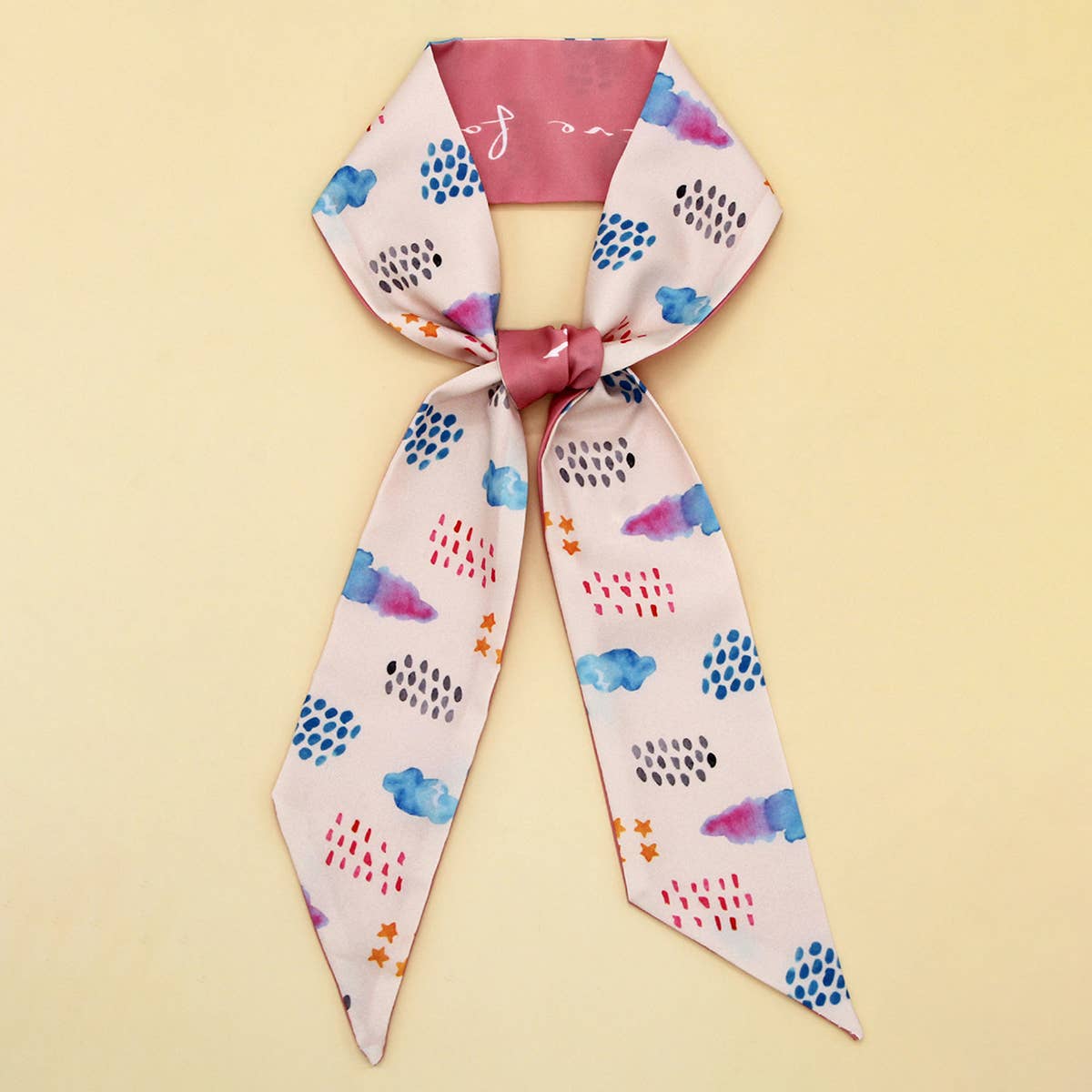 SKINNY FLORAL LETTER SCARF FOR HAIR OR GIFT WRAP_CWASC0083