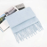 THICK MOHAIR SCARF WINTER TASSEL WRAP FOR WOMEN_CWASC1099